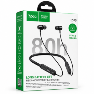 Hoco ES70 80 Hours Long Battery Life Bluetooth 5.3 Neckband Earphones