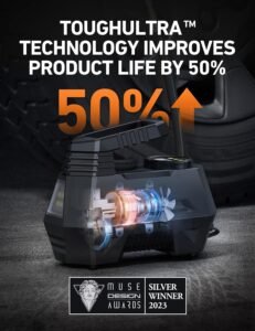 AstroAI AIRUN H Tire Inflator – 12V Portable Air Compressor with Digital Gauge Hover Image