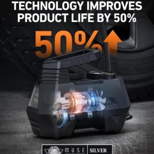 AstroAI AIRUN H Tire Inflator – 12V Portable Air Compressor with Digital Gauge Hover Image