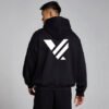 Men’s Custom Black Hoodie – Stylish Printed Logo Casual Sweatshirt